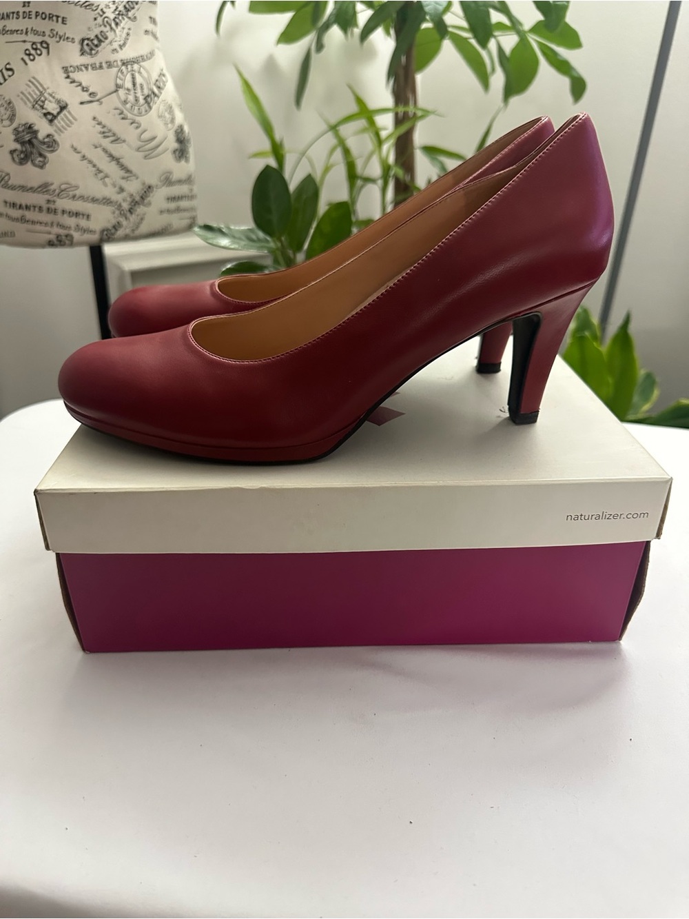 Naturalizer Michelle Women's Red Leather Platform Pumps